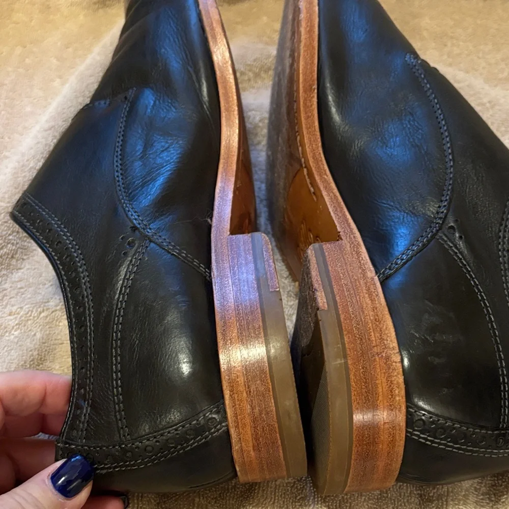 Johnston & Murphy Richland Men's Black Leather Shoes - size M11.5 - Picture 8 of 13